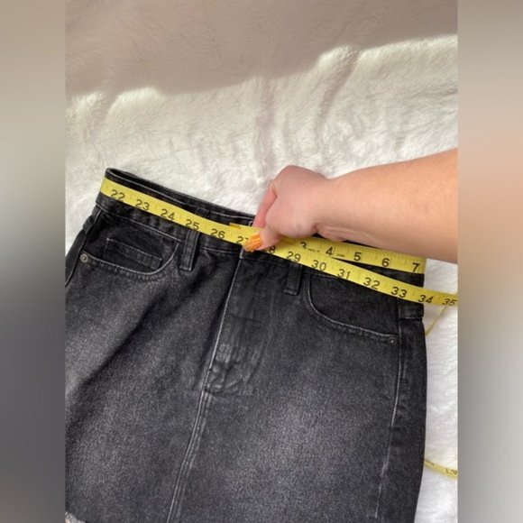 MO&Co Asymmetrical high rise denim mini skirt brand new with tags - Picture 8 of 9